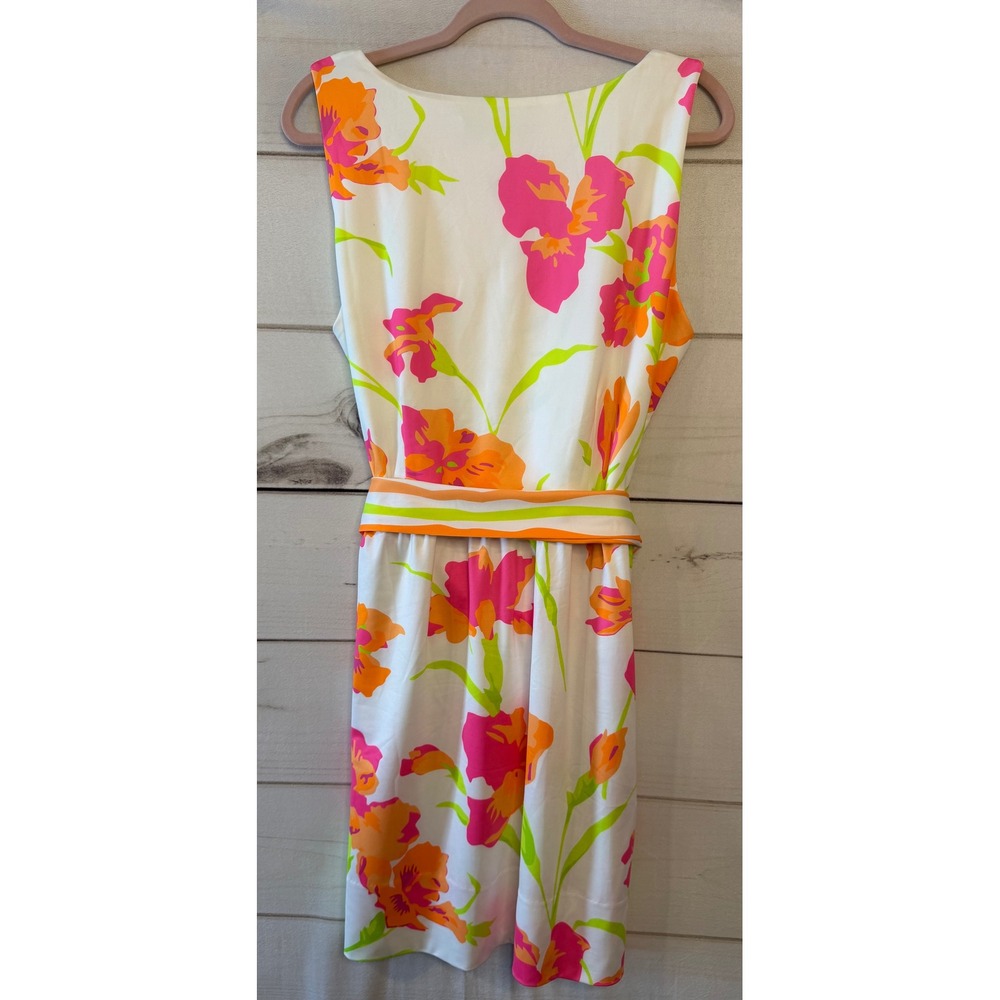 Gretchen Scott Women XL Jersey Date Night Iconic Iris Floral Dress‎ White Multi - Picture 6 of 6
